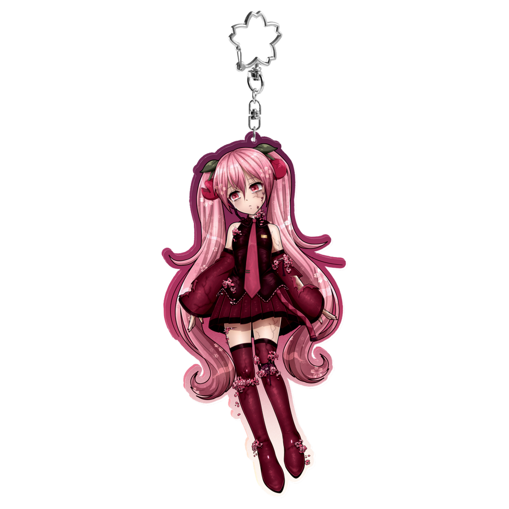 Clear Acrylic Keychains |  Hatsune Miku: Black Cherry