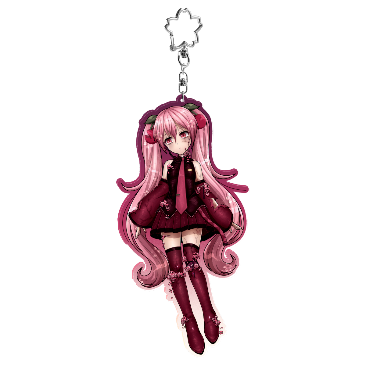 Clear Acrylic Keychains |  Hatsune Miku: Black Cherry