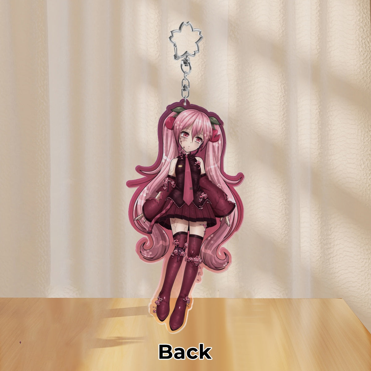 Clear Acrylic Keychains |  Hatsune Miku: Black Cherry