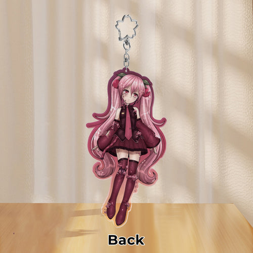 Clear Acrylic Keychains |  Hatsune Miku: Black Cherry