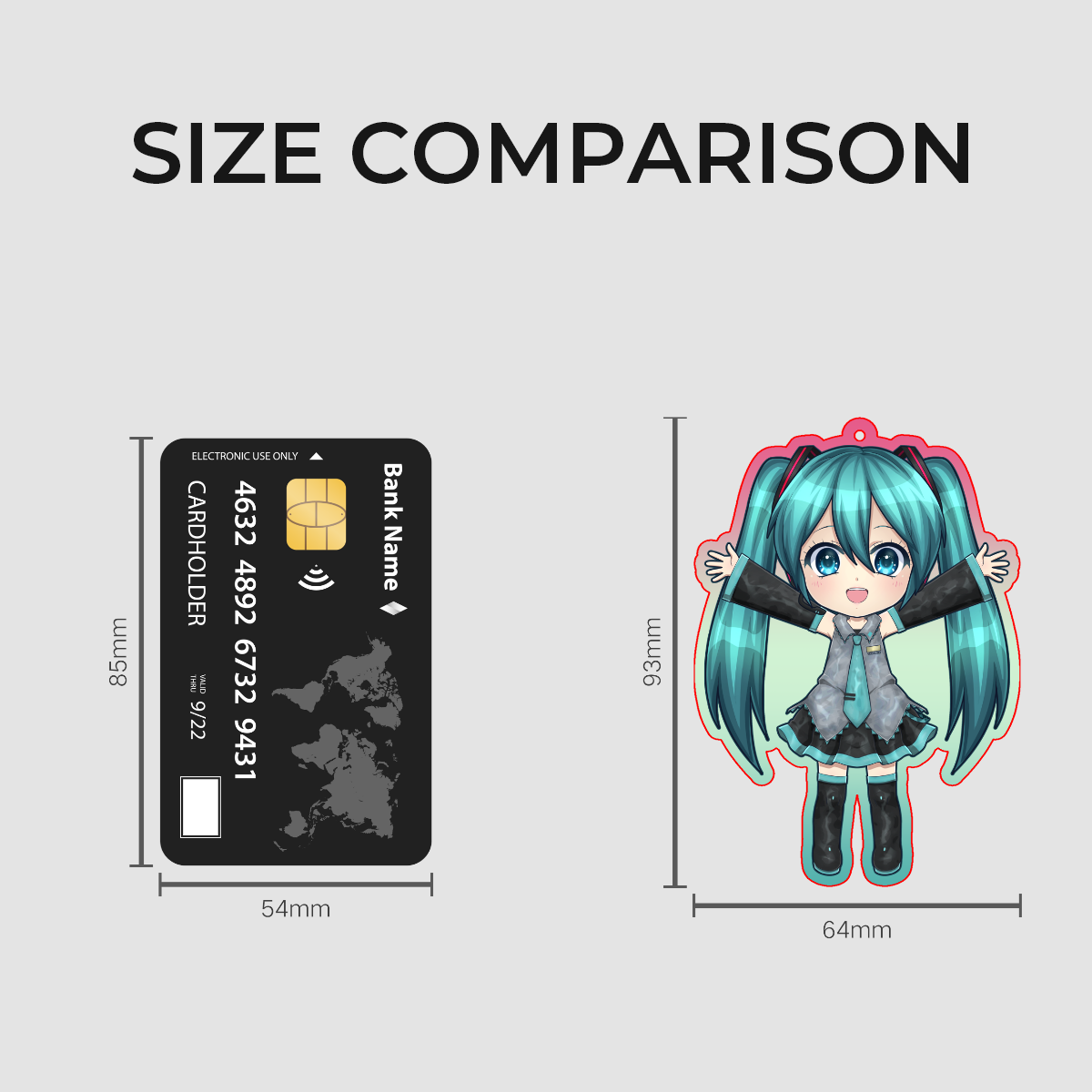 Clear Colored Acrylic Keychain | Hatsune Miku: Normal, Chibi