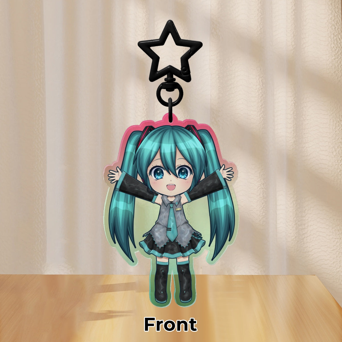 Clear Colored Acrylic Keychain | Hatsune Miku: Normal, Chibi