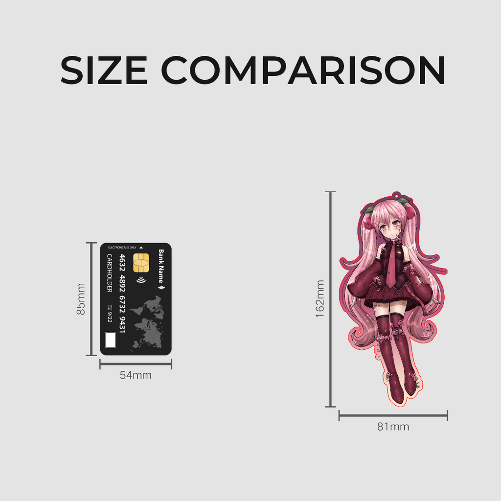 Clear Acrylic Keychains |  Hatsune Miku: Black Cherry