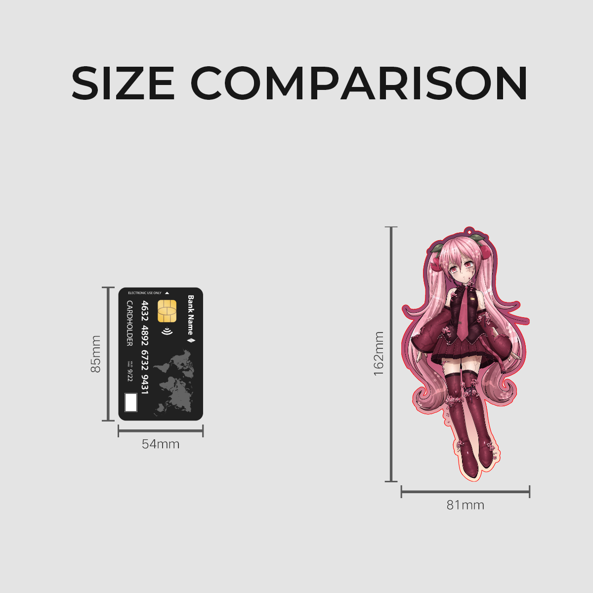 Clear Acrylic Keychains |  Hatsune Miku: Black Cherry