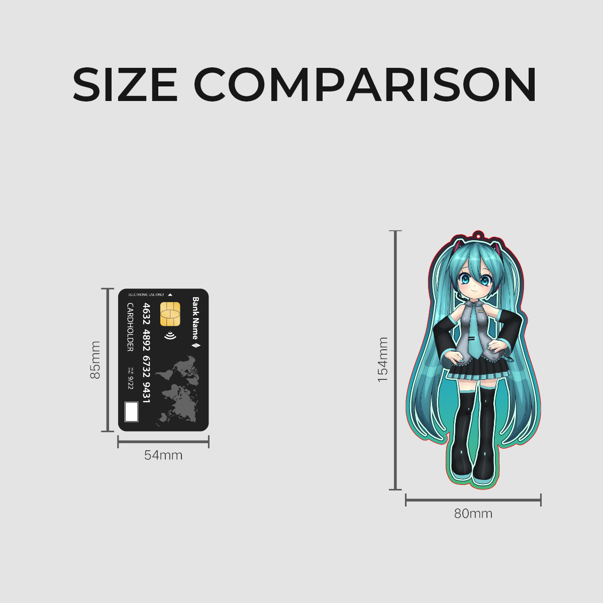 Clear Colored Acrylic Keychain | Hatsune Miku: Normal