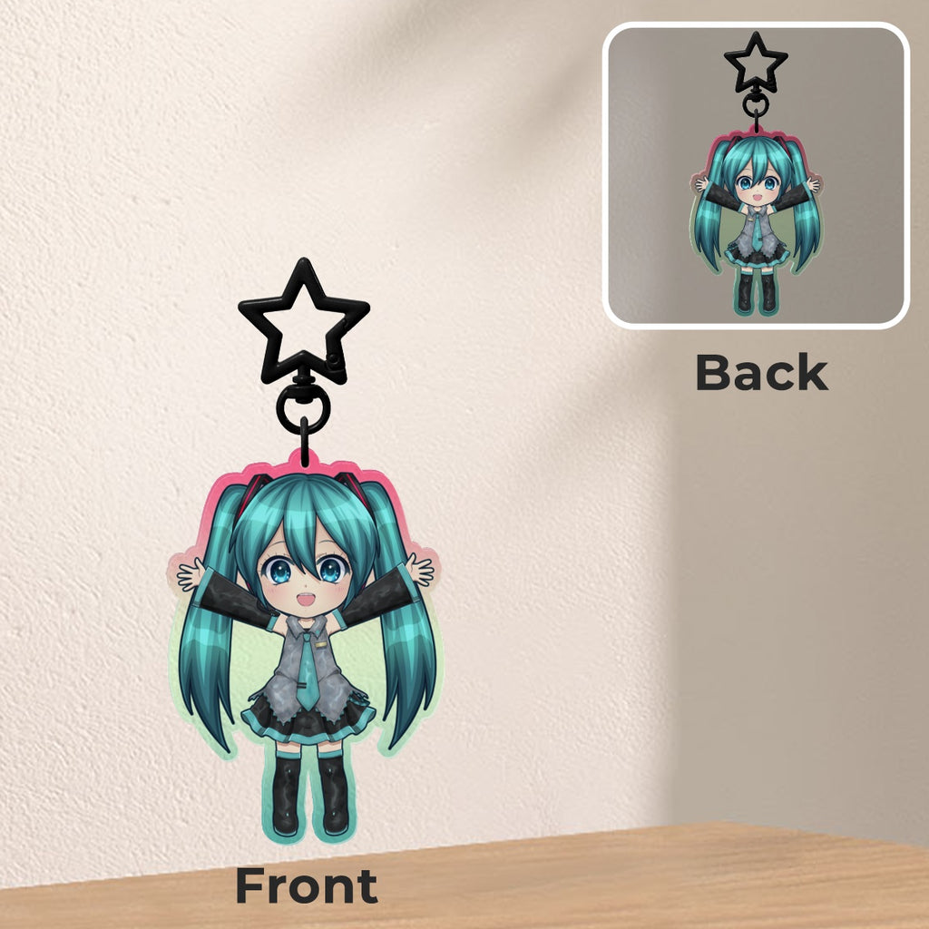 Clear Colored Acrylic Keychain | Hatsune Miku: Normal, Chibi