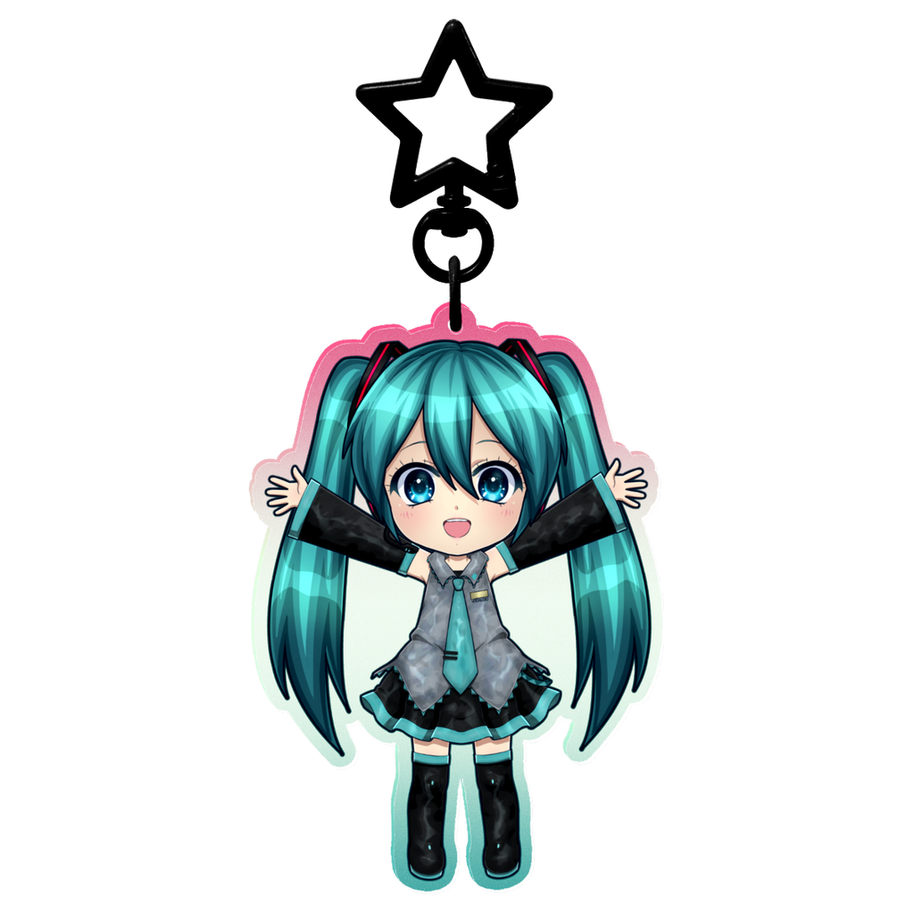 Clear Colored Acrylic Keychain | Hatsune Miku: Normal, Chibi