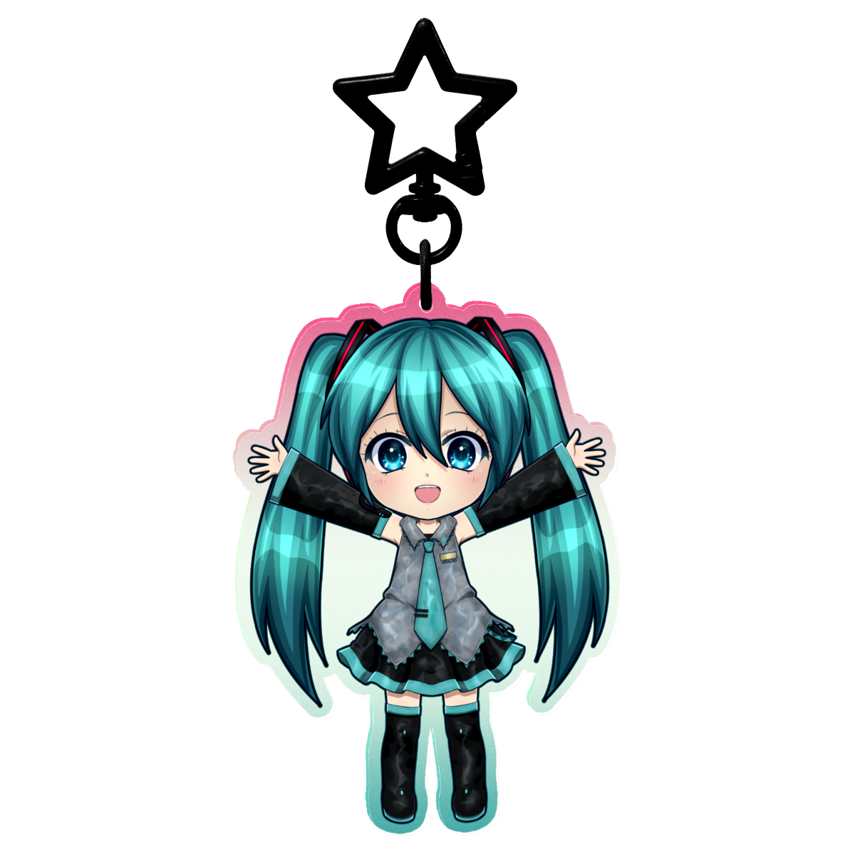 Clear Colored Acrylic Keychain | Hatsune Miku: Normal, Chibi