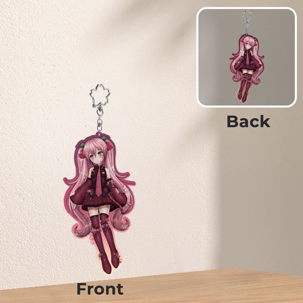 Clear Acrylic Keychains |  Hatsune Miku: Black Cherry