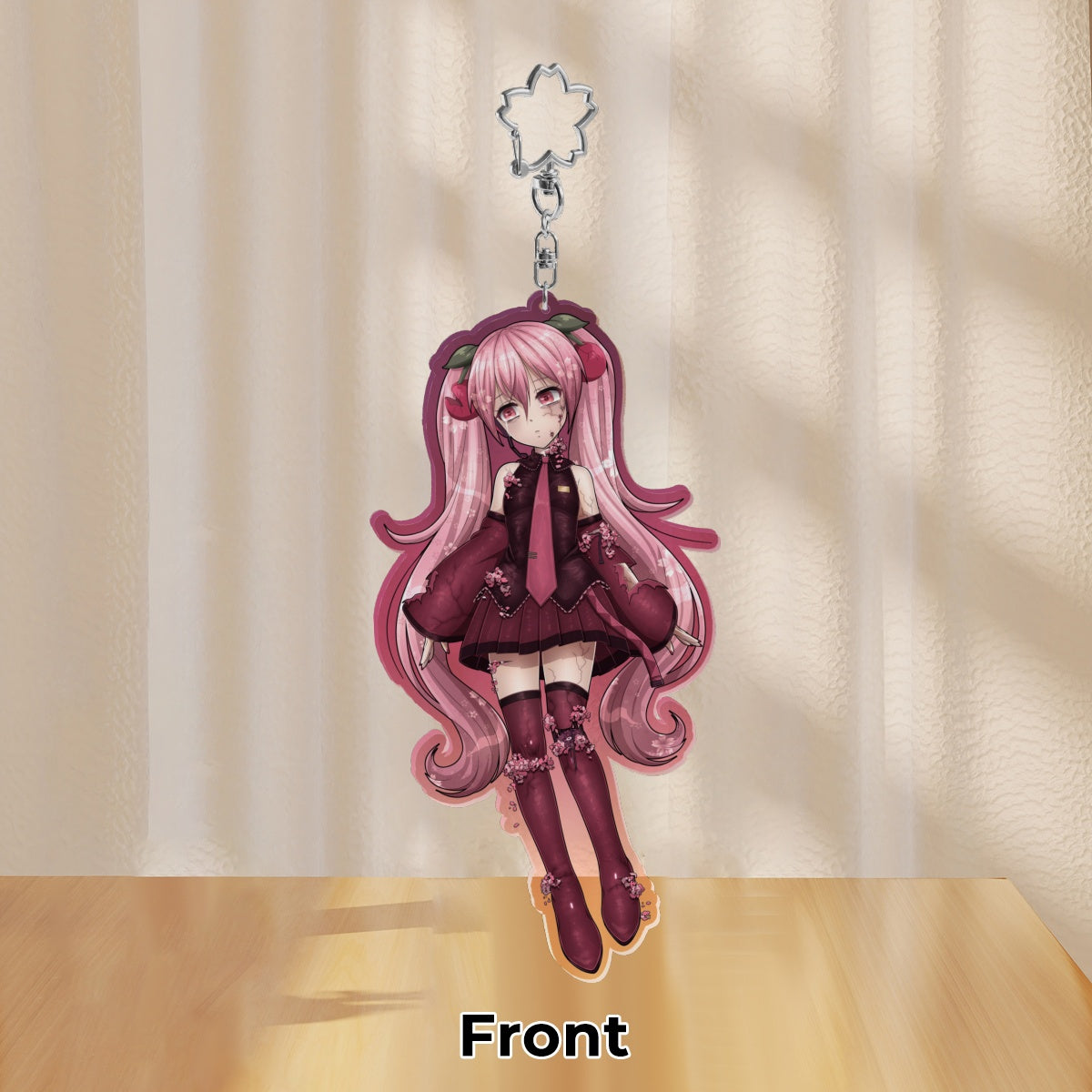 Clear Acrylic Keychains |  Hatsune Miku: Black Cherry